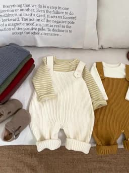 Ircomll Autumn Baby Knitted Romper Unisex Infant Overalls Suspender Long Pants Knitted Baby Clothes Outfit For Newborn Toddler