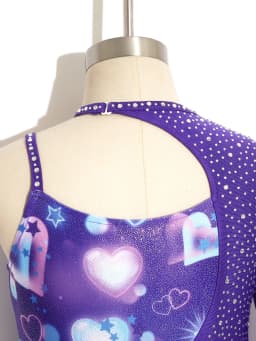 Kids Girls Gymnastics Ballet Dance Leotard Shiny Rhinestone Printed Unitards Jumpsuit for Figure Skating Acrobatics Performance