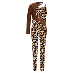 Kids Girls Gymnastics Ballet Dance Leotard Shiny Rhinestone Printed Unitards Jumpsuit for Figure Skating Acrobatics Performance