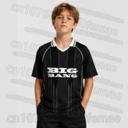 BIGBANG 2026 Concert Merch Gift T-Shirt, Kids V-Neck Jersey Style Top, Quick Dry Casual Wear For Festival Outdoor Sport