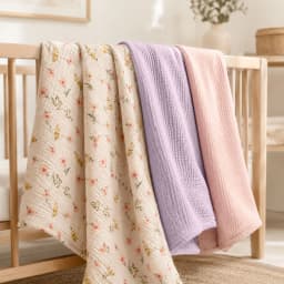 3PCS Baby Muslin Wrap Blankets Soft Breathable Double Layer Gauze Swaddle Blanket Bath Towel for Newborns