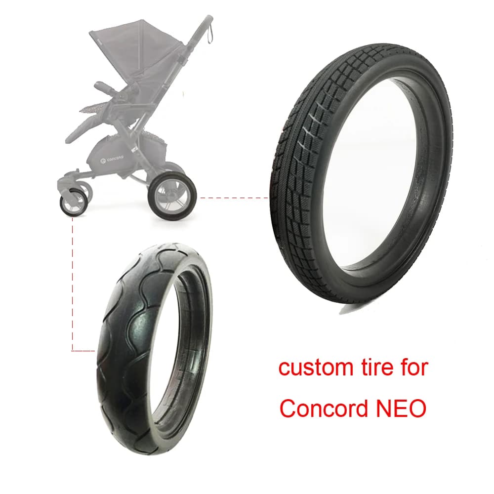 Custom Tire For Concord Neo Front Or Rear Wheel PU Tubeless Tyre Cover With Tread Baby Buggy Replace Accessories
