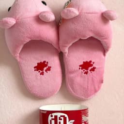 Cute Pink Bear Plush Slippers, 28cm Soft Cartoon Bear Indoor House Slippers