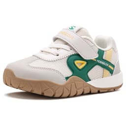 HOBIBEAR Toddler Kids Wide Toe Sneakers Hiking Trekking Outdoor Walking Shoes Hook-Loop Artificial Leather Mesh Running Sneaker