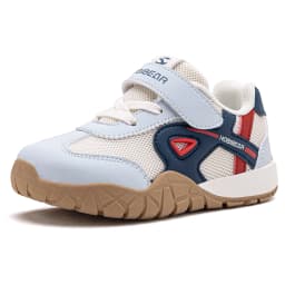 HOBIBEAR Toddler Kids Wide Toe Sneakers Hiking Trekking Outdoor Walking Shoes Hook-Loop Artificial Leather Mesh Running Sneaker