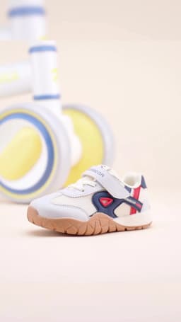 HOBIBEAR Toddler Kids Wide Toe Sneakers Hiking Trekking Outdoor Walking Shoes Hook-Loop Artificial Leather Mesh Running Sneaker