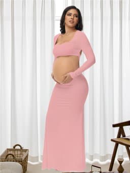Maternity Sexy Bodycon Dresses Pregnant Photo Dress Square Neck Long Sleeve Wedding Party Pregnant Clothes