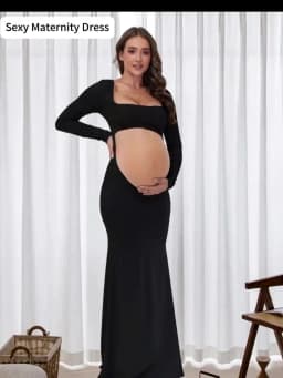 Maternity Sexy Bodycon Dresses Pregnant Photo Dress Square Neck Long Sleeve Wedding Party Pregnant Clothes