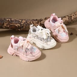 Children Shoes 2025 New Spring Toddler Girls Sport Shoes Bling Soft Sole Breathable Outdoor Tennis Fashion Kids Sneakers