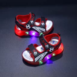 Children's Shining Light Soft Bottom Sandals Kids LED Light Shoes Little Boys Sandals With Lights Kids Glowing Light Beach Shoes