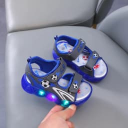 Children's Shining Light Soft Bottom Sandals Kids LED Light Shoes Little Boys Sandals With Lights Kids Glowing Light Beach Shoes