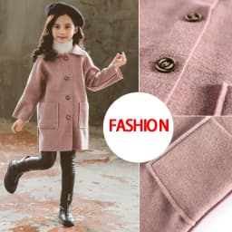 Kids Winter Wool Blend Coats Vintage Fashion Teen Girls Beige Long Jackets Warm Outerwear Thick Jacket Child 7 8 10 12 Years Old