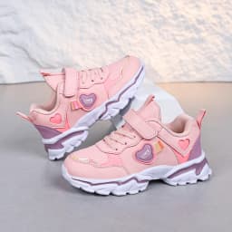 Girls' autumn and winter sports shoes, anti slip leather surface, elementary school students' spring outdoor shoes, middle-aged