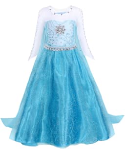 Little Girls Snow Queen Elsa Princess Dress Kids Cosplay Gown Costume Halloween Birthday Party Outfit 2‑10Yrs