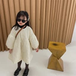 Children's Coats Autumn and Winter Coat with Floral Embroidery Puffed Sleeves Girls Coat Baby Girl Winter Clothes