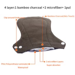 10pcs Organic Bamboo Charcoal Washable Hygiene Menstrual Pads Heavy Flow Sanitary Pads Lady Cloth Pad Reusable Pads