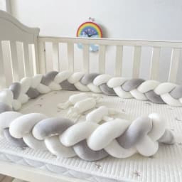 1M/2M/3M/4M Baby Crib Bumper Protector Bed Braid Knot Cushion for Infant Kids Shares Toddler Baby Bed Bumpers in Crib Newborn