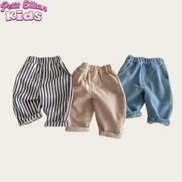 0-5Y Spring Autumn Kid's Pants Korean Style Kids Jeans Solid and Stripe Boys Girls Denim Pants Children Trousers