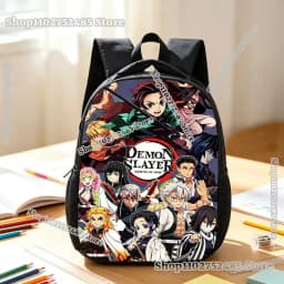 Anime Demon Slayers Backpack Game Cartoon Tanjiro Nezuko Print Schoolbag Student Bookbag Back To School Bags Christmas Gifts
