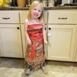 Adult Kids Moana Vaiana 2Pcs Cosplay Dress Polynesian Princess Costume with Wig Necklace Halloween Birthday Party Costume