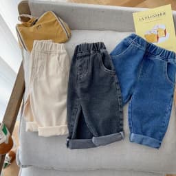 2026 New Autumn Baby Boys Denim Pants Solid Color Infants Baby Pants Jeans Casual Pants