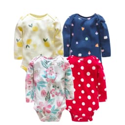 Unisex 4-5Pieces Newborn Bodysuits Cotton Baby Girl Clothes Summer Baby Boy Clothes Cartoon Printed Infant Bebe Clothes 6-24M