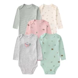 Unisex 4-5Pieces Newborn Bodysuits Cotton Baby Girl Clothes Summer Baby Boy Clothes Cartoon Printed Infant Bebe Clothes 6-24M