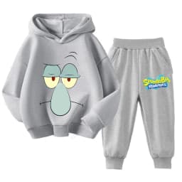 SpongeBobs Kids Sportswear Set Patrick Star Hoodies Sweatpants Girl Boy Hooded Sweatshirt Children Outfit Pullover Trousers Suit