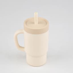 300ml 1PC Colorblock Sports Water Bottle, Fashion Sport Shape Cup, Stainless Steel Inner Cup With Soft Silicone Straw Portable