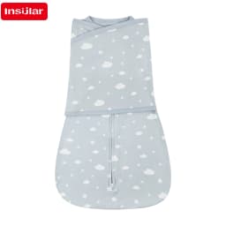 INSULAR Baby 100% Cotton Swaddling Cloth With Caps Envelope Type Newborn Cartoon Envelope Anti-Startle Adjustable Bedding Item
