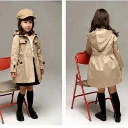 New children's Korean version jacket girls' spring and autumn solid color cardigan long casual hooded jacket 2-12Y