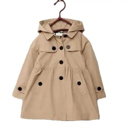 New children's Korean version jacket girls' spring and autumn solid color cardigan long casual hooded jacket 2-12Y