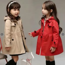 New children's Korean version jacket girls' spring and autumn solid color cardigan long casual hooded jacket 2-12Y