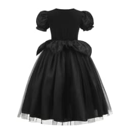 Kids Maleficent Costume Set Girls Evil Queen Outfit Deluxe Black Tulle Dress with Accessories for Carnival Party Role Play
