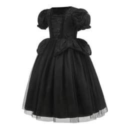 Kids Maleficent Costume Set Girls Evil Queen Outfit Deluxe Black Tulle Dress with Accessories for Carnival Party Role Play