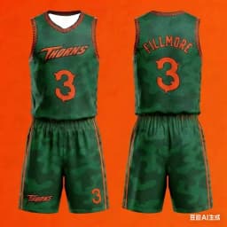 Wenlan Thorn Basketball Sweatshirt Set GOAT Movie Will 0 Green Camouflage Breathable Quick Drying Boys' Sports Tank Top Shorts