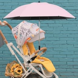 Adjustable UV Protection Umbrella 2-in-1 Design with Clamp Pram Cover Umbrella Universal 360 Degree Baby Stroller Umbrella