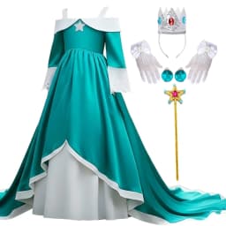 Rosalina Princess Fancy Dress The Galaxy Movie Kids Girls Role play Silk trailing Long Dress Costume Halloween Party Outfits