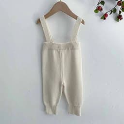 Ins Autumn Spring Baby Knitted Strap Overall Sweater Pants 0-2Y Cotton Baby Girls and Boys One Piece Wool PP Pants
