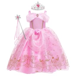 Kid Princess Pink Dress Girl Summer Fancy Party Clothes Children Sleeping Beauty Flower Dresses Christmas Carnival Costume Cloth