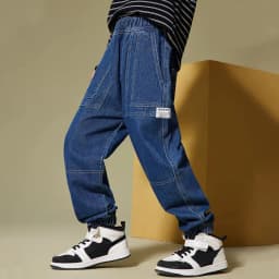 IENENS Boy Girls Trousers Skinny Jeans Elastic Waist Pants 4-13 Years Kids Boys Denim Clothing Clothes Sports Bottoms