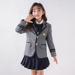 Child School Uniform Girls Korean Japanese Navy Jacket Pleated Skirt Boys Formal Dress Suits Kids Student Clothes Class Sets