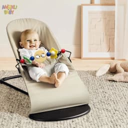 3-height Adjust Baby Rocking Chair Foldable Swing Chair for Newborn 0-12 Months Adjustable Baby Bouncer Rocking Chair with Toys