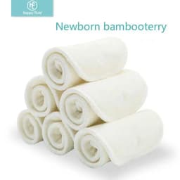 HappyFlute Bamboo Terry Fiber Inserts Have Snap Washable Resuable 10pcs Pcak Use Togethar With Newborn Diaper Cover Freeshipping