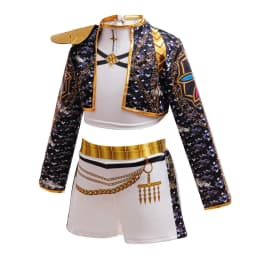Little Girls Singer Show Cosplay Outfit 3Pcs Set Coat Vest Pants Children Stage Performance Dress‑Up Party Costume