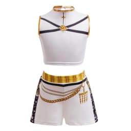 Little Girls Singer Show Cosplay Outfit 3Pcs Set Coat Vest Pants Children Stage Performance Dress‑Up Party Costume
