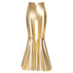 Kids Girls Shiny Jazz Dance Costume Halter Sequin Bodysuit Dress Metallic Flared Pants 70s Disco Latin Performance Dancewear