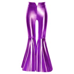 Kids Girls Shiny Jazz Dance Costume Halter Sequin Bodysuit Dress Metallic Flared Pants 70s Disco Latin Performance Dancewear