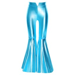 Kids Girls Shiny Jazz Dance Costume Halter Sequin Bodysuit Dress Metallic Flared Pants 70s Disco Latin Performance Dancewear