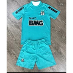 2026 New Men and Women Kid 2 Piece Set Streetwear Santos Print Short Sleeve T Shirt and Shorts Summer Football Tracksuit